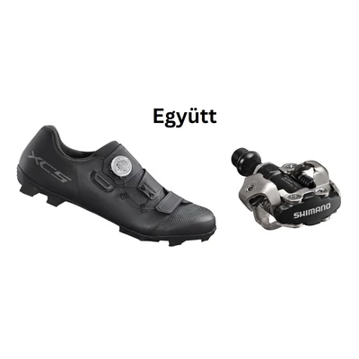 Shimano Cipő Mtb Xc502 Férfi Fekete + Pedál Spd Pdm540 Fekete Stoplival