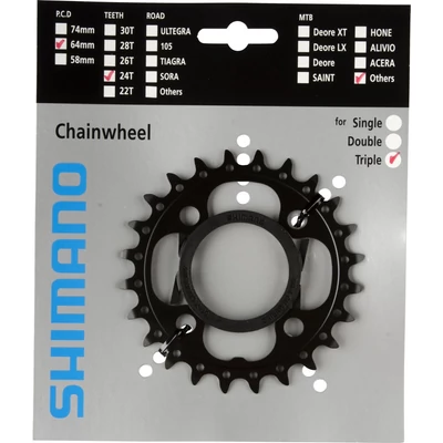 Shimano Lánckerék 24F Fcm522 24F-Ae Fekete &amp; Chain Protector