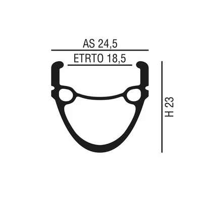 VeloGo Abroncs 26" (559) 36H alu df. fekete MIXL V-fék