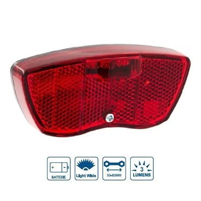 VeloGo Lámpa hátsó 3 led Reflektoros csomagtartóra