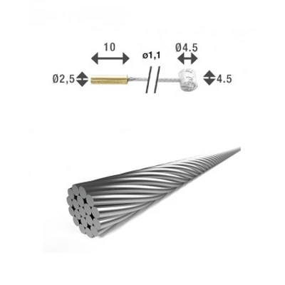 XLC Bowden váltó 19 szálas1,1x2250mm 2 niplivel (2,5x10/4,5x4,5) SH-X18